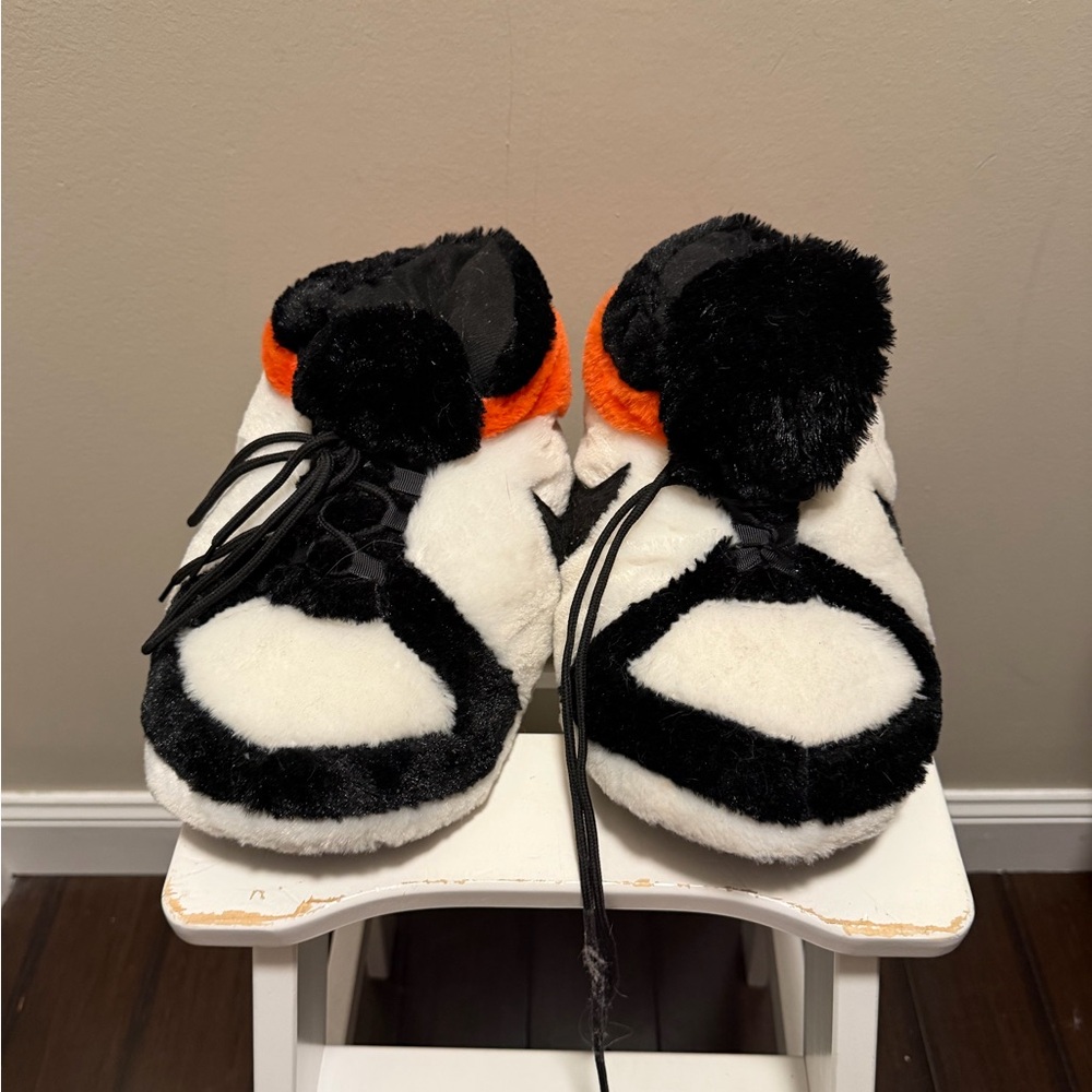 Nike Black and White Loafers with Orange Accents
